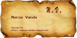 Maros Vanda névjegykártya